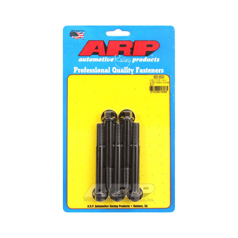Set de șuruburi și piulițe universale ARP 7/16-14 – Șuruburi hexagonale cu finisaj negru oxidat, x5 - ARP-653-3500 - 653-3500 - 3666618194899